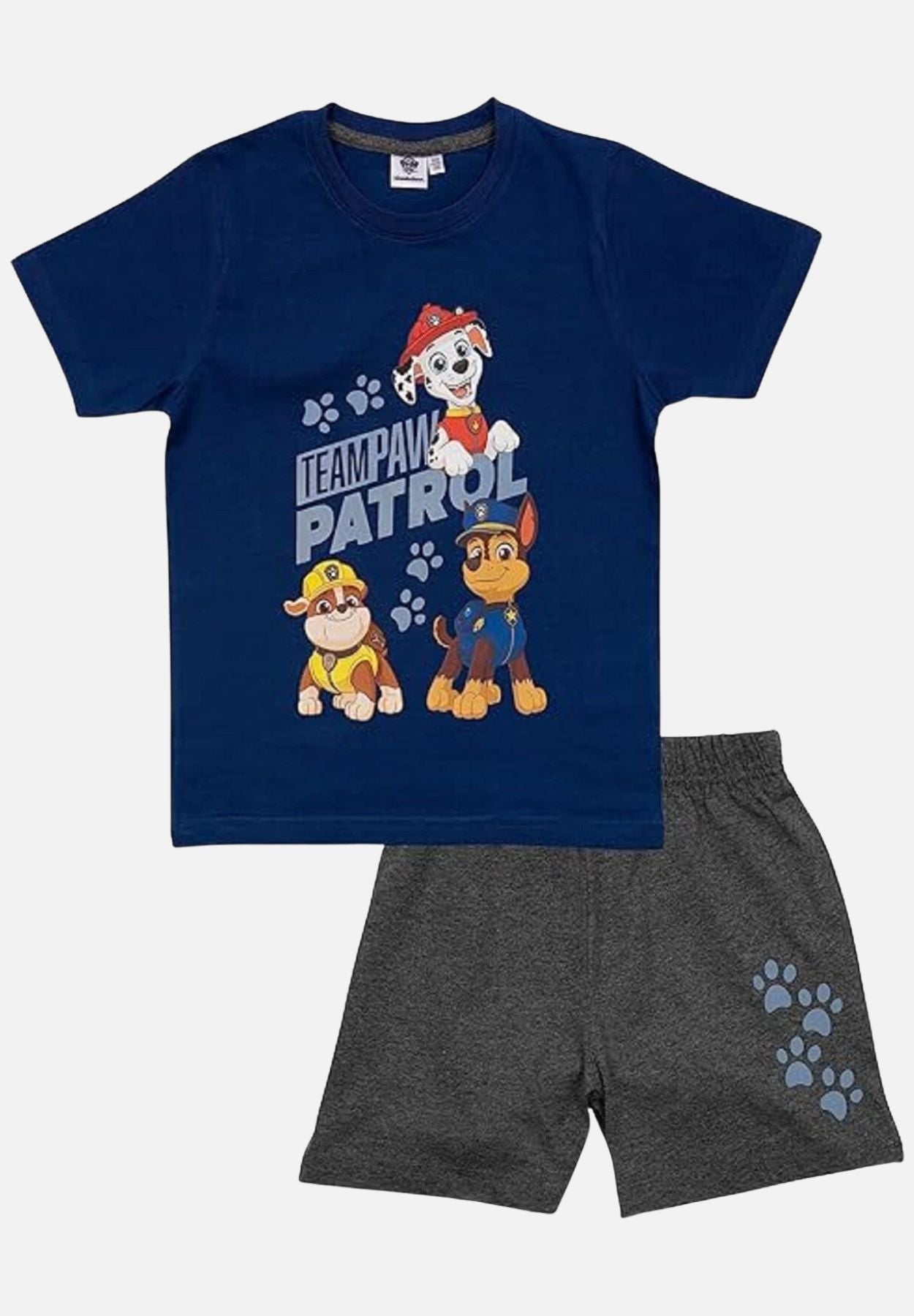 pyjama set kurz - blau/grau