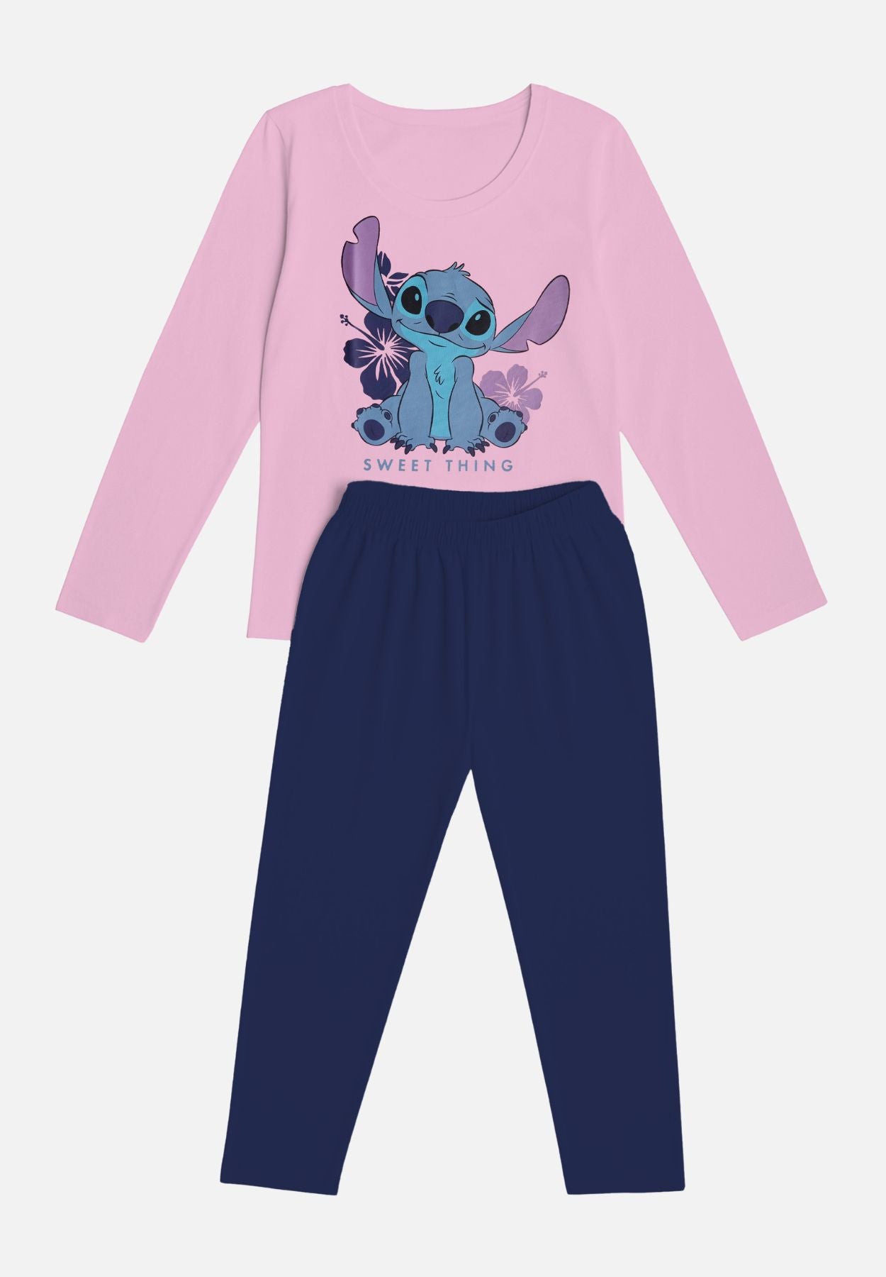pyjama set langarm - rosa/blau - mehrfarbig