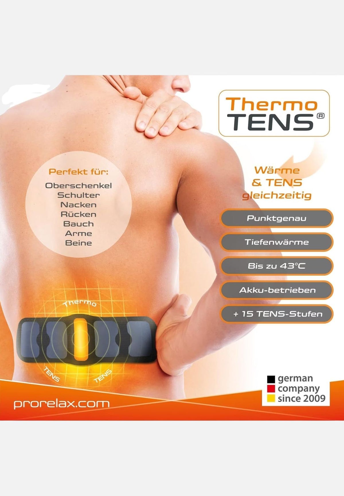 prorelaxthermo tens - therapiegerät zur nervenstimulation - schwarz