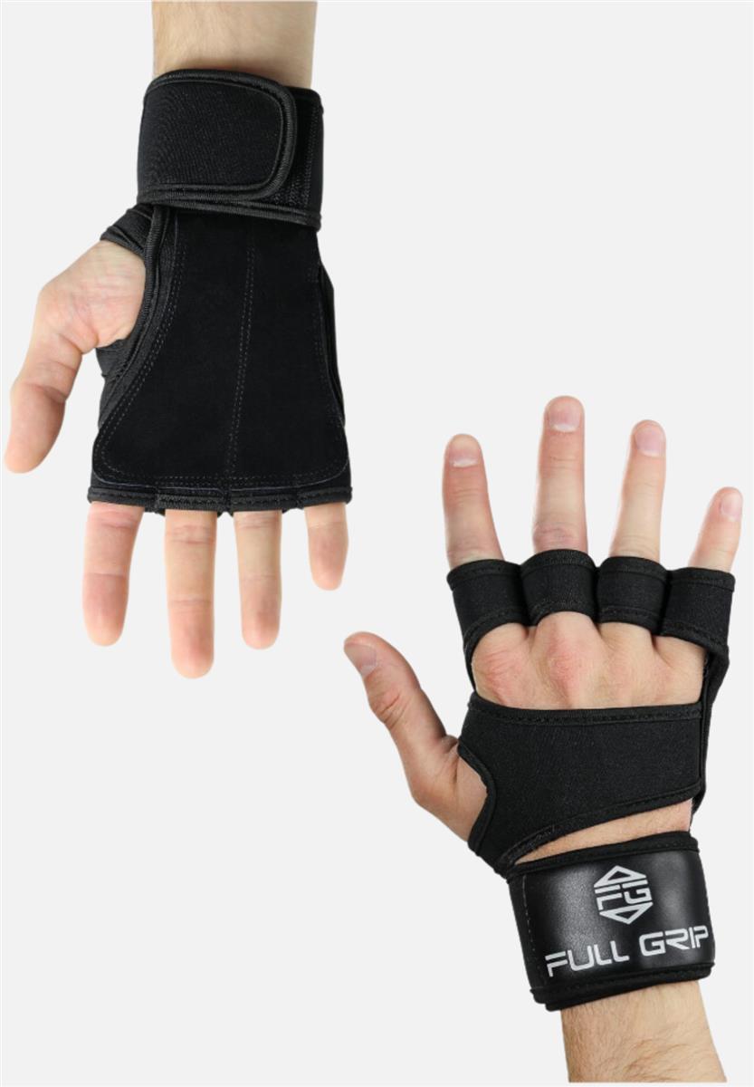 FULL GRIP 2 in 1 Fitness Gloves B07DGJ6L94 in schwarz für Damen und Herren