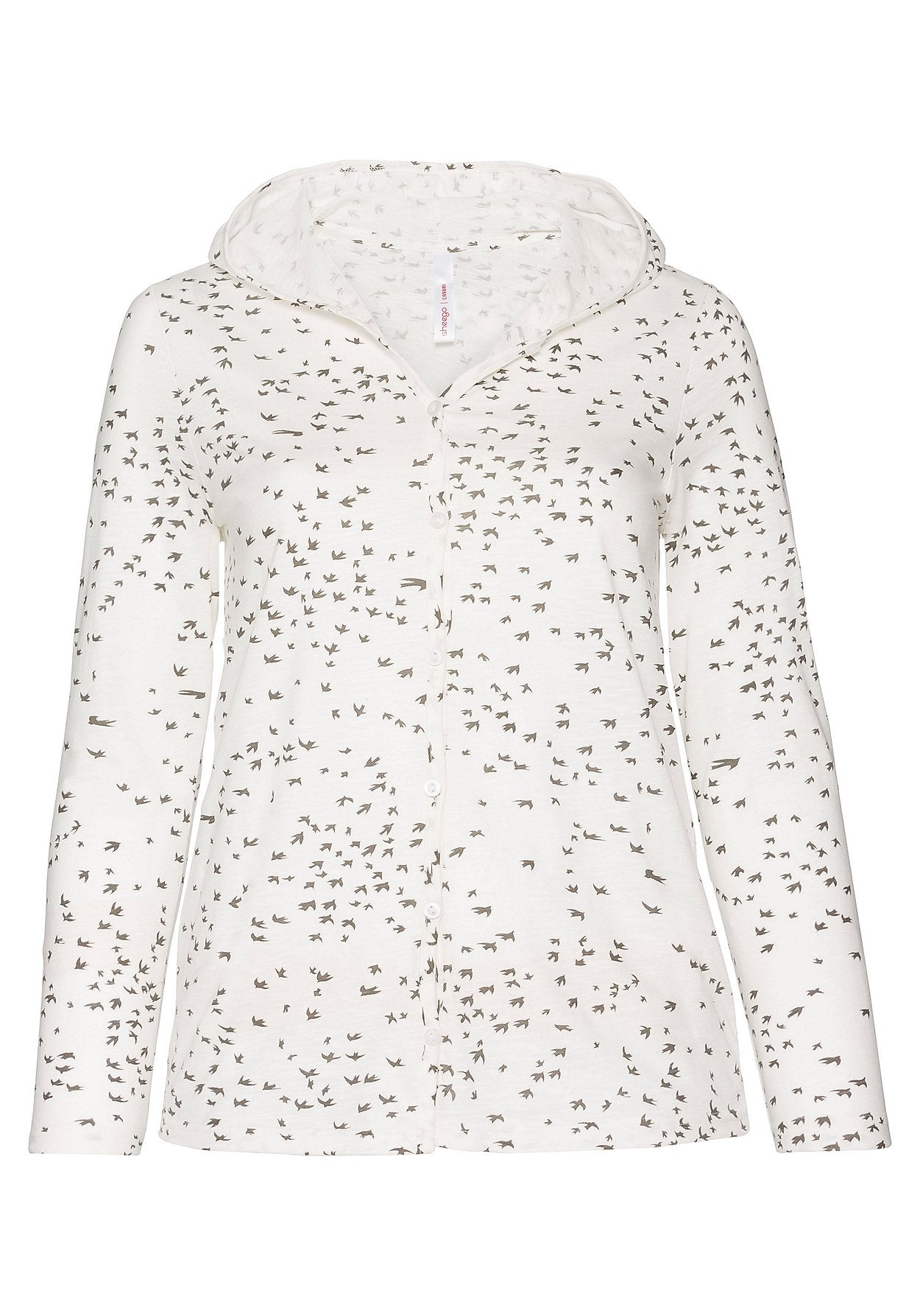 shirtjacke mit kapuze - weiß