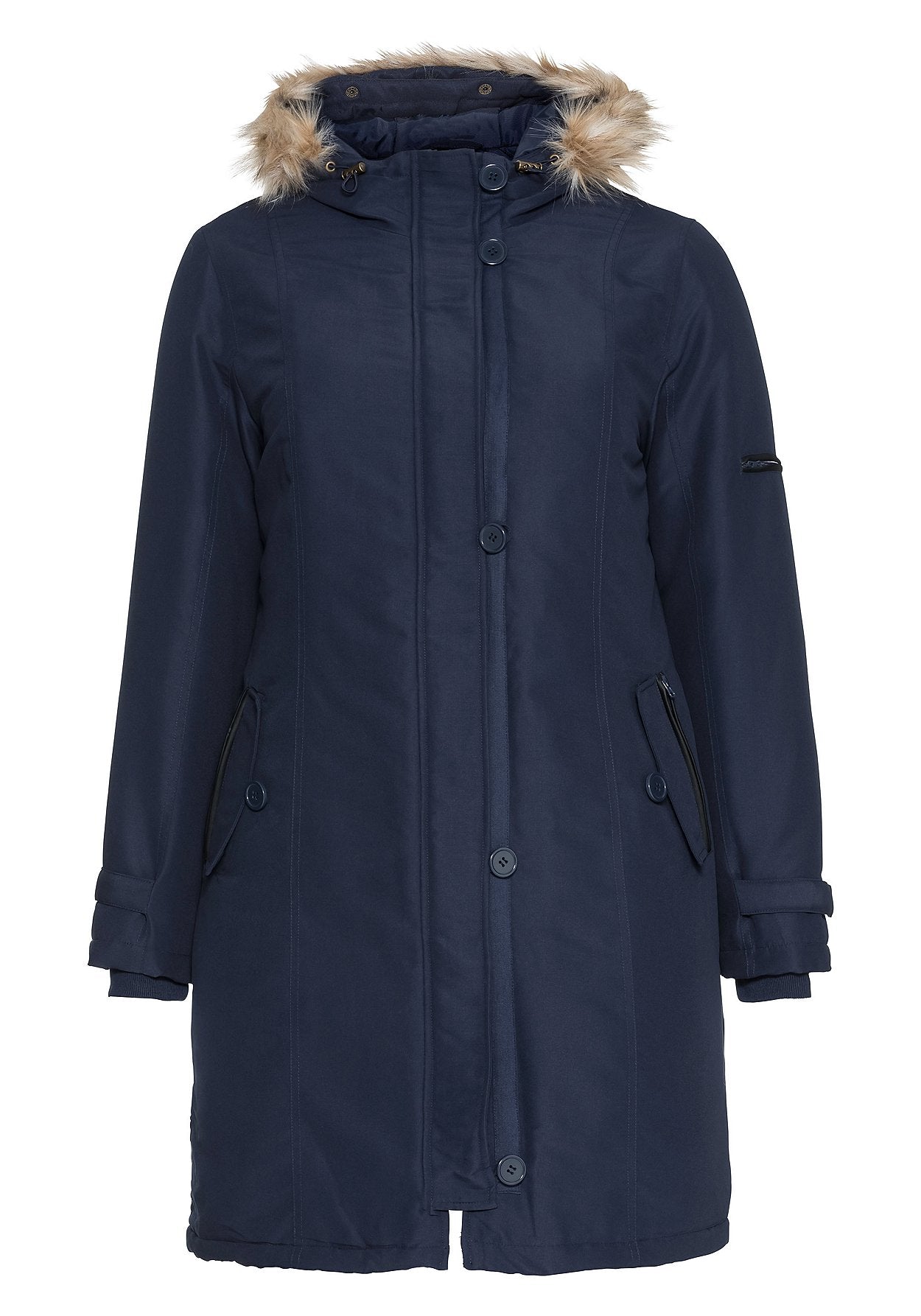 longparka mit kapuze - dunkelblau
