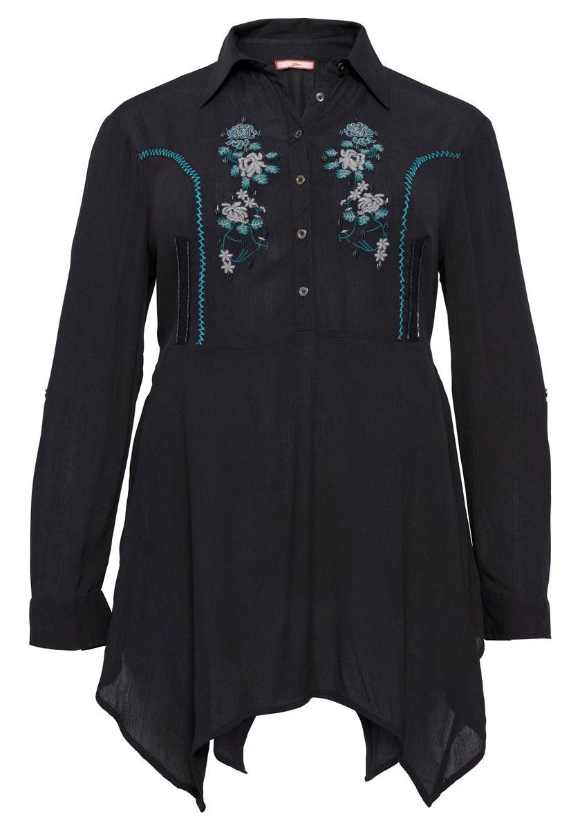 longtunika mit stickerei - dunkelblau