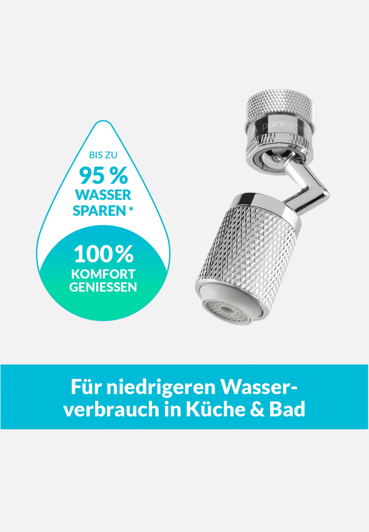 wasseramaturenstrahlregler 360° - silber