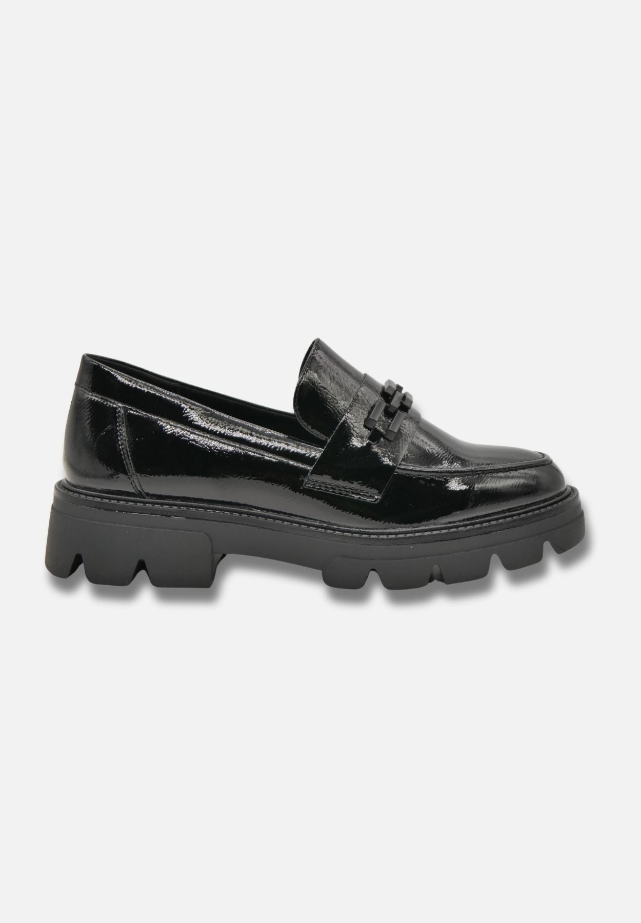 slipper black patent - schwarz