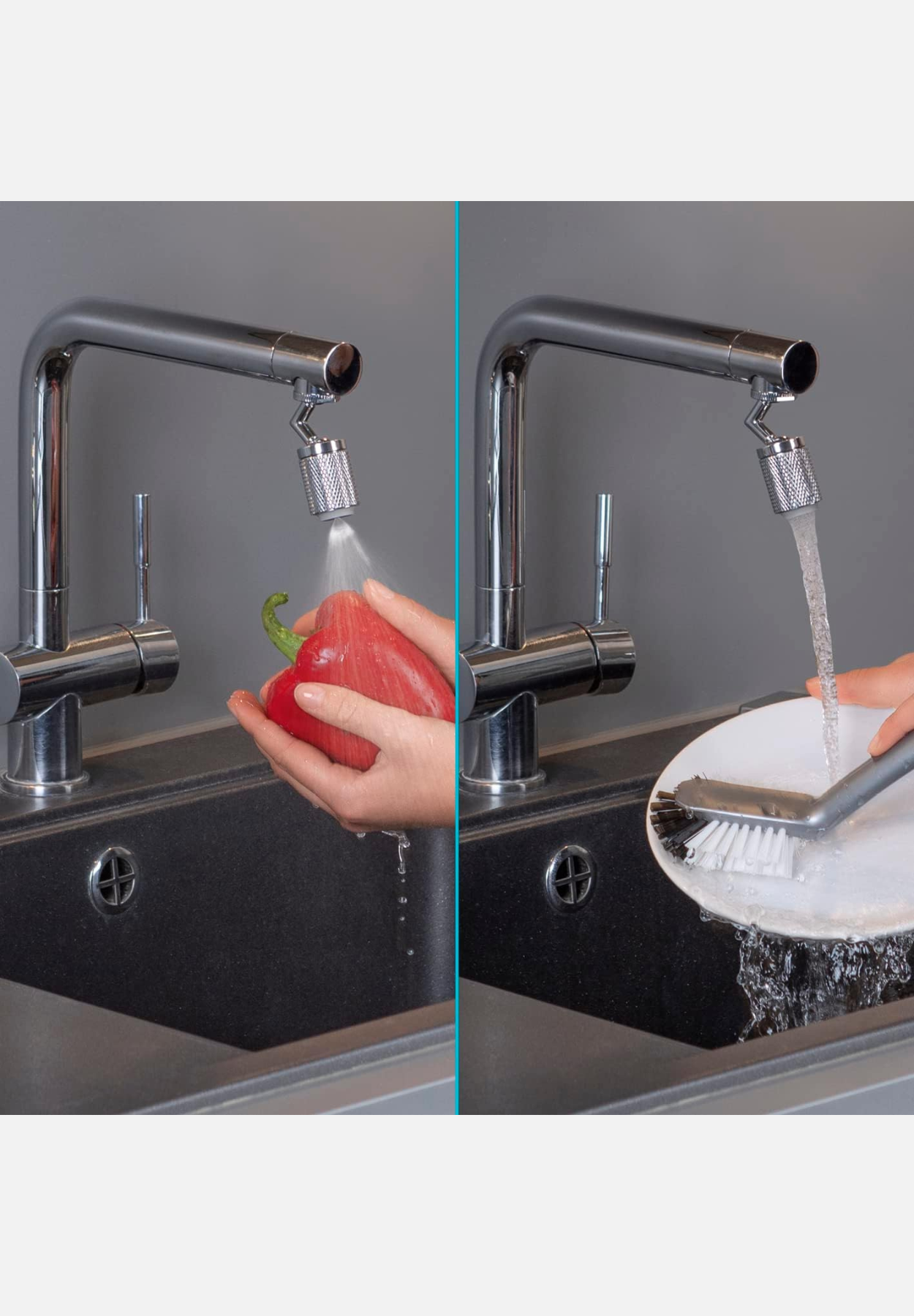 wasseramaturenstrahlregler 360° - silber