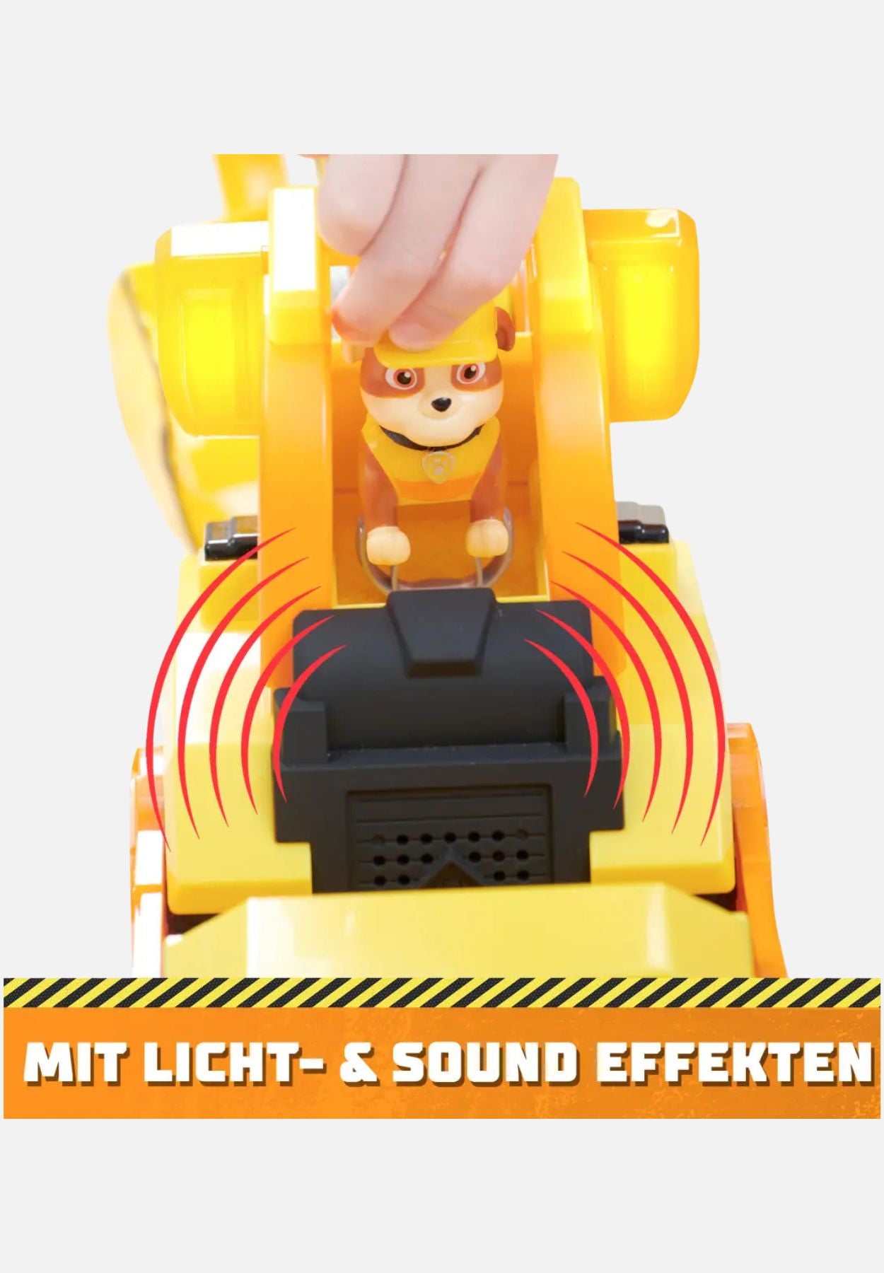 rubble & crew großes - planierraupen -baufahrzeug mit licht- und geräuscheffekten (deluxe fahrzeug) und rubble-figur - mehrfarbig