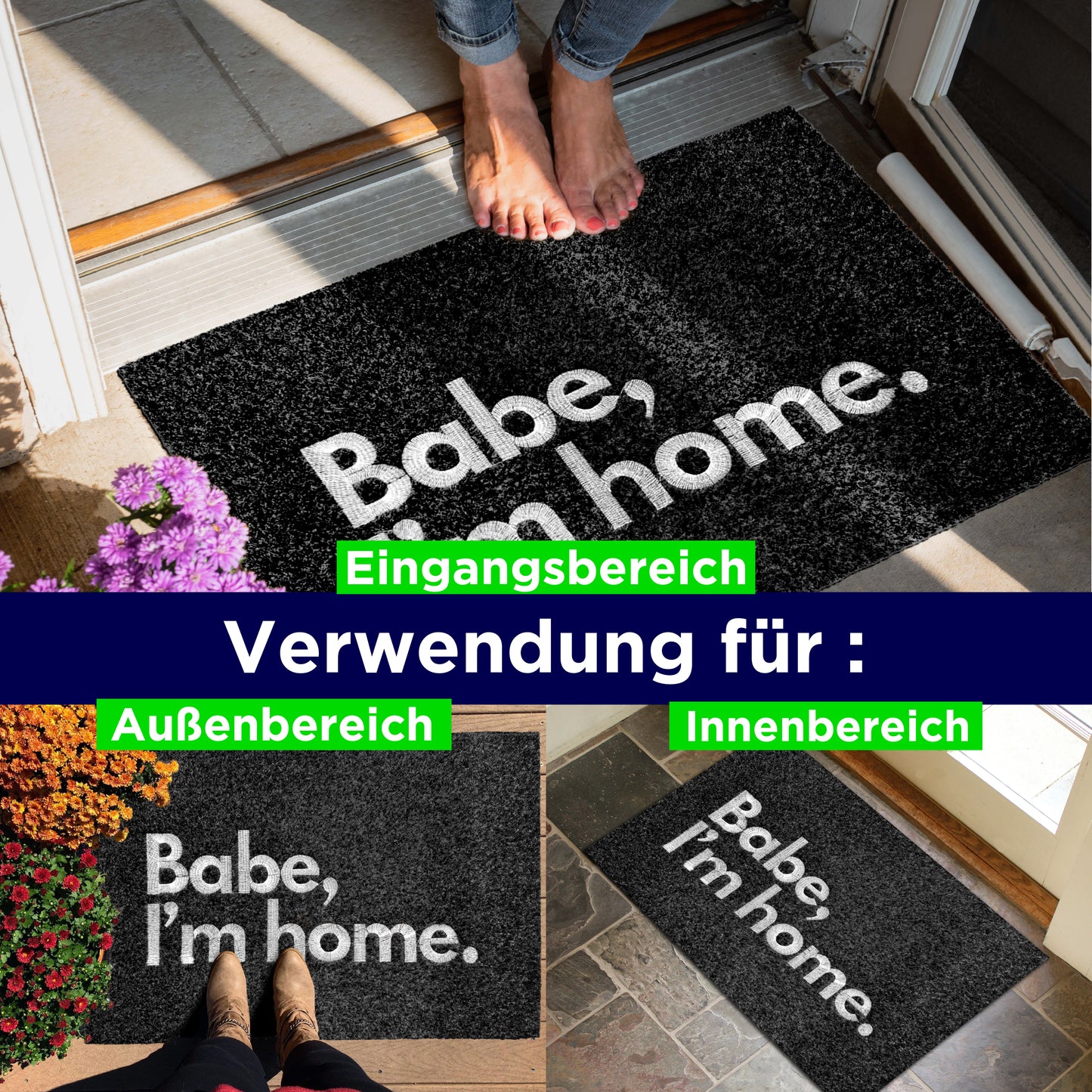 fußmatte - anthrazit babe, i am home.