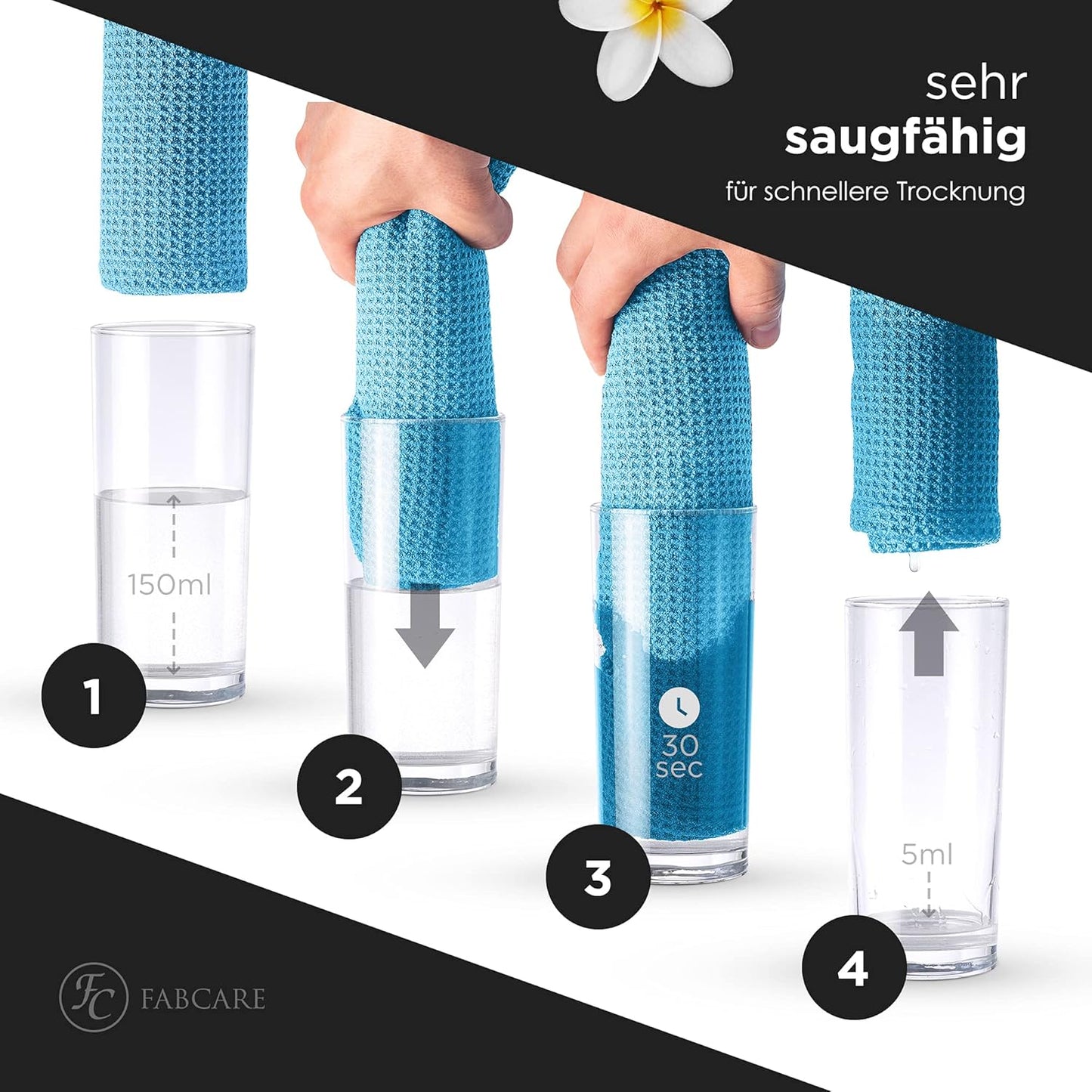 haarturban 2er pack - grau/blau