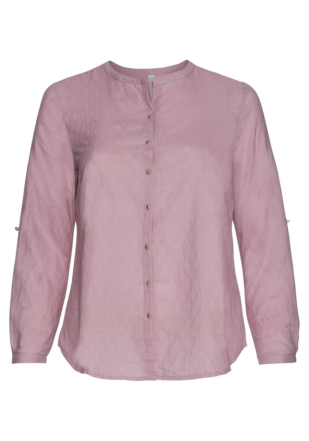 bluse aus strukturiertem webstoff - rosa