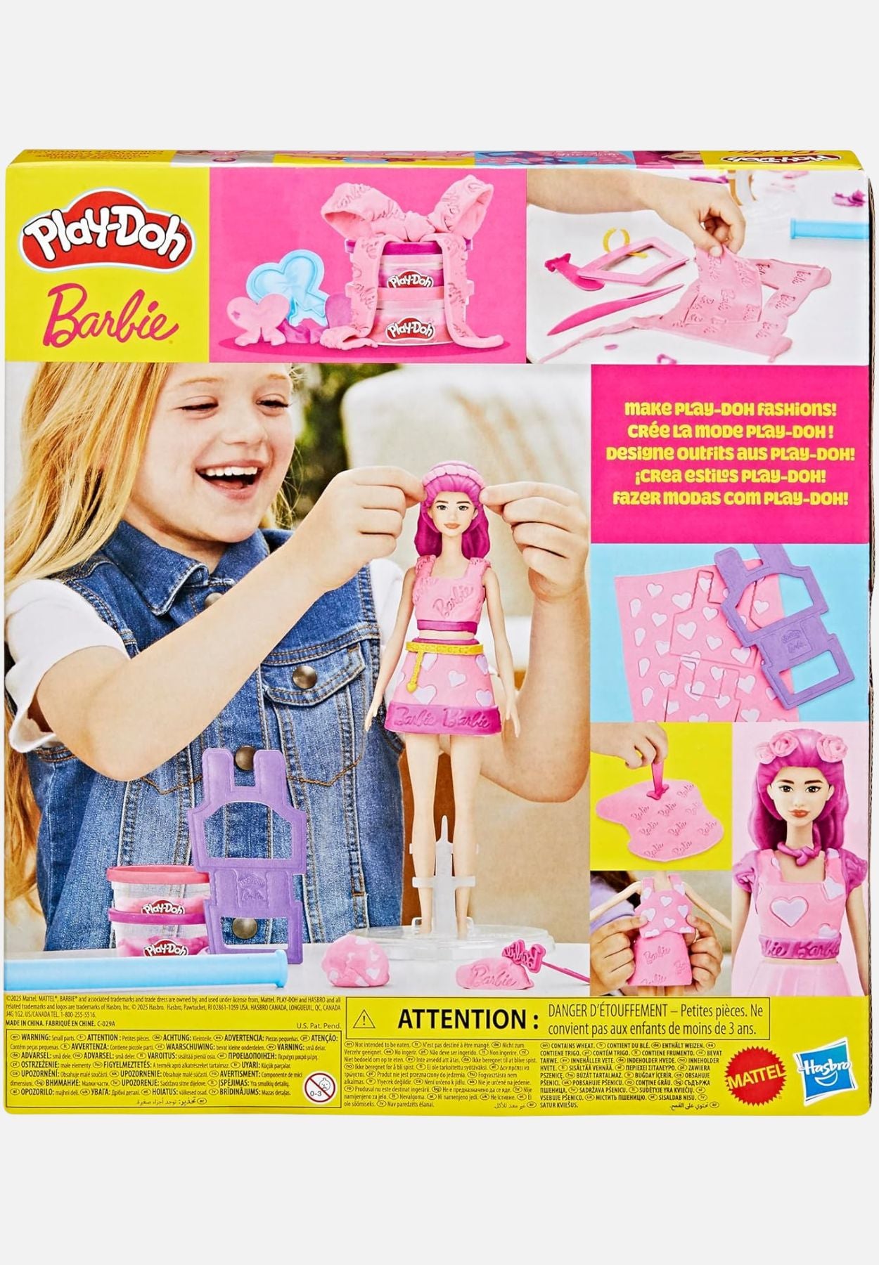barbie knete set (herzen & haare) | modelliermasse für kinder - mehrfarbig