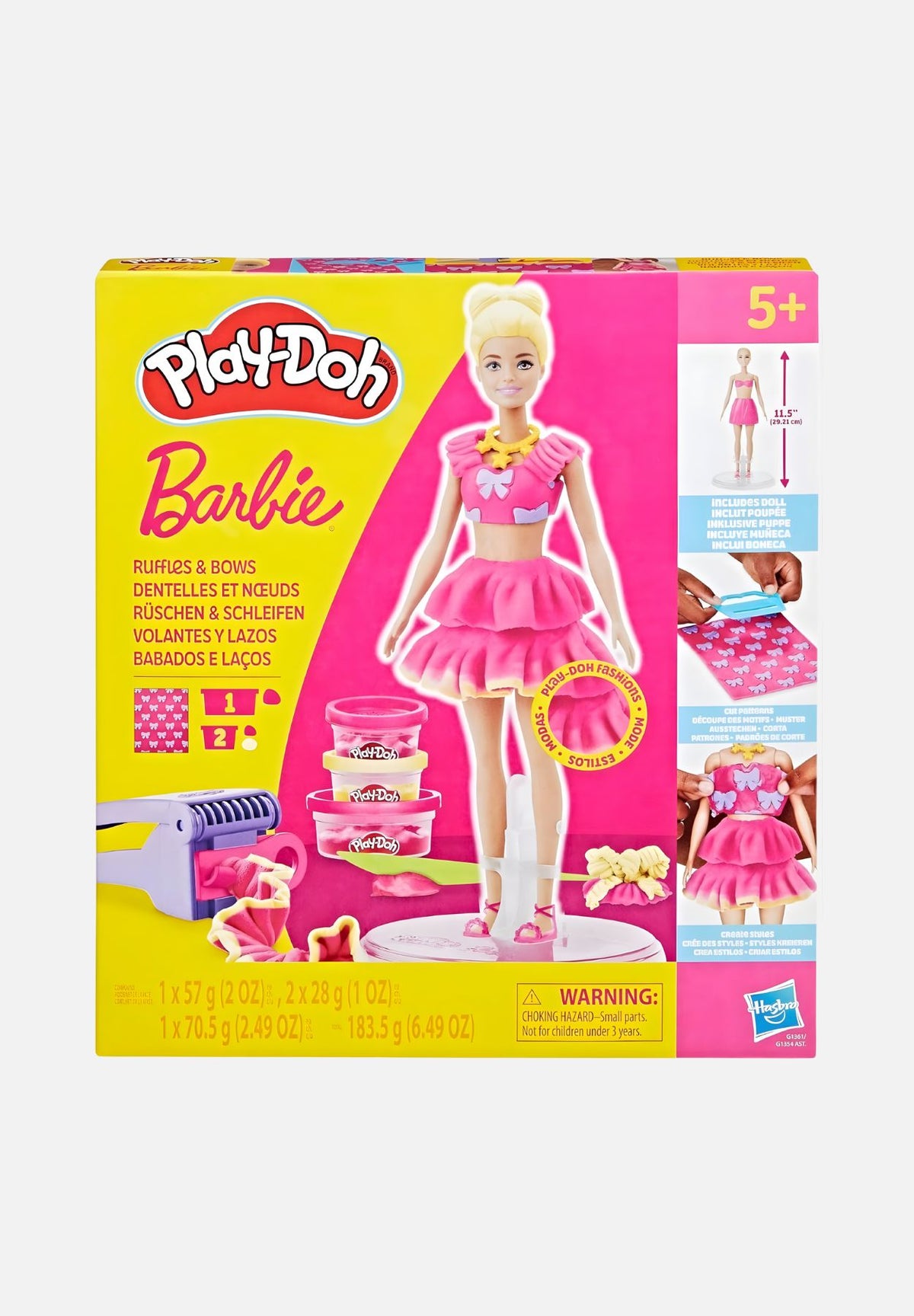 barbie knete set (rüschen & schleifen) | modelliermasse für kinder - mehrfarbig