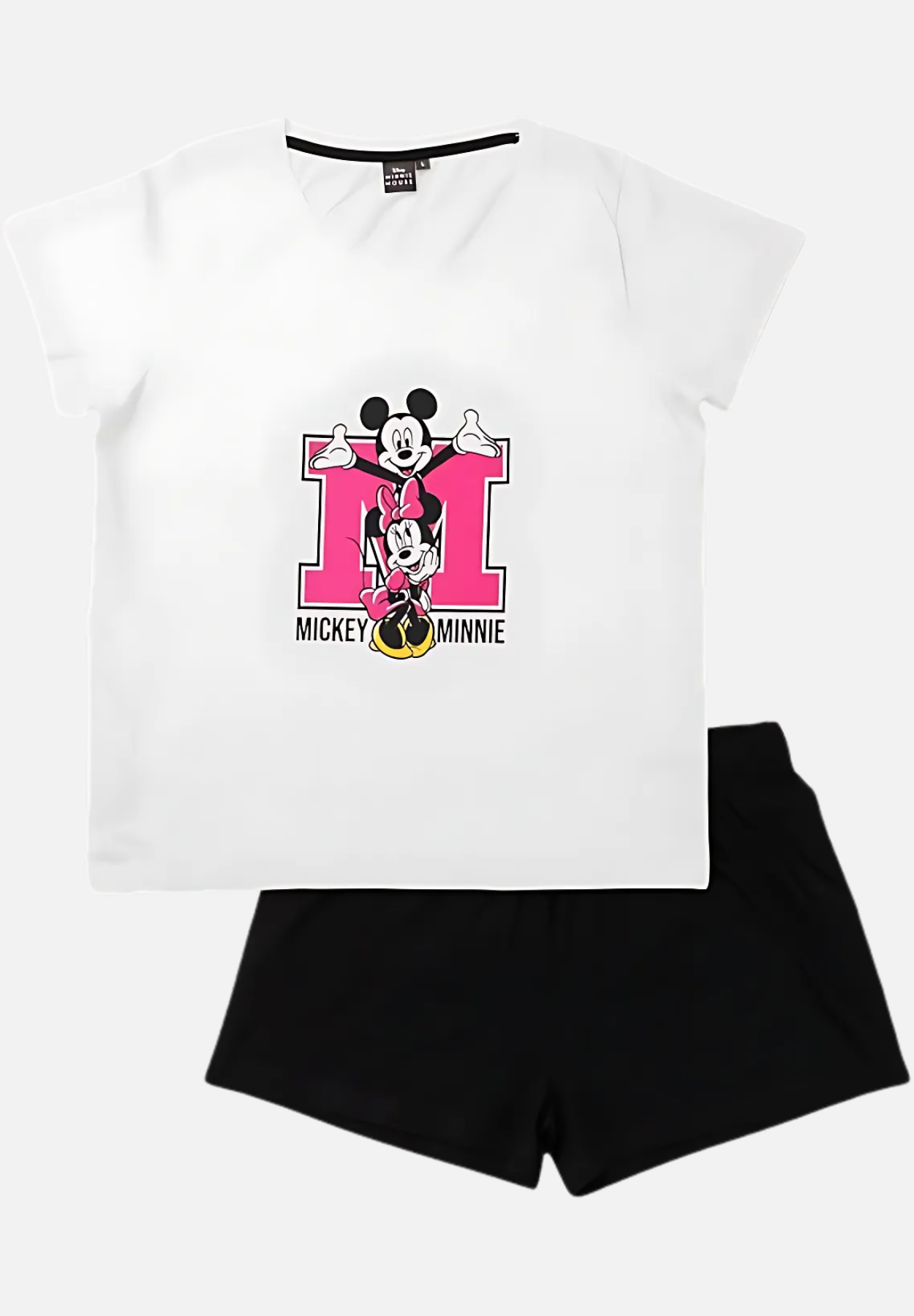 pyjama set kurz für damen - weiß/schwarz