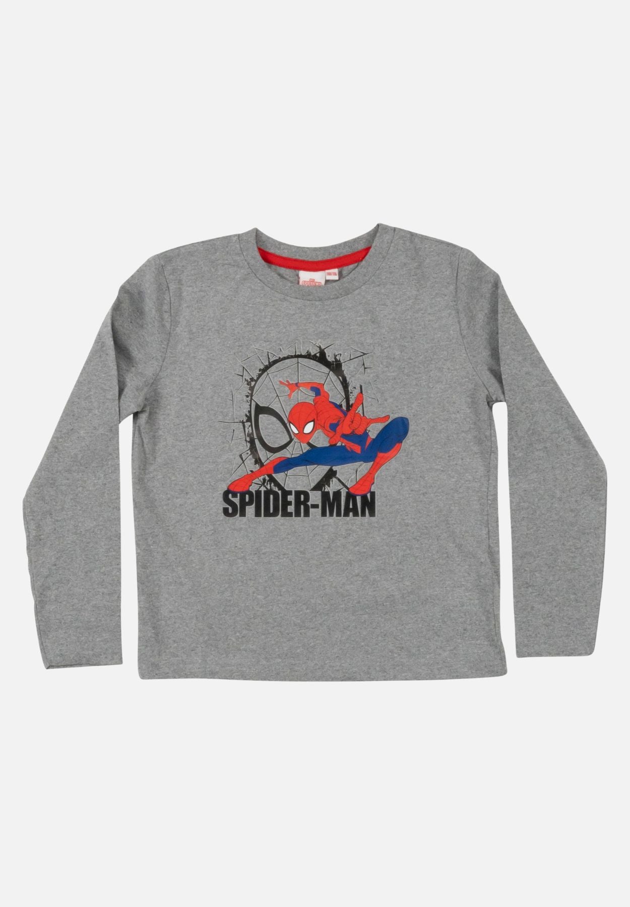 pyjama set langarm - grau/rot - mehrfarbig