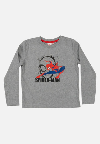 Pyjama Set Langarm - grau/rot - mehrfarbig