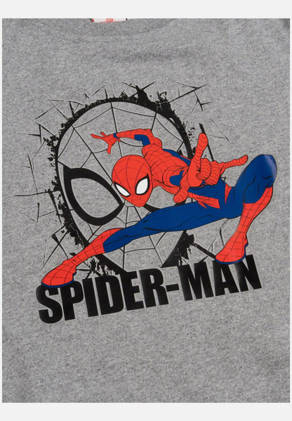 Pyjama Set Langarm - grau/rot - mehrfarbig