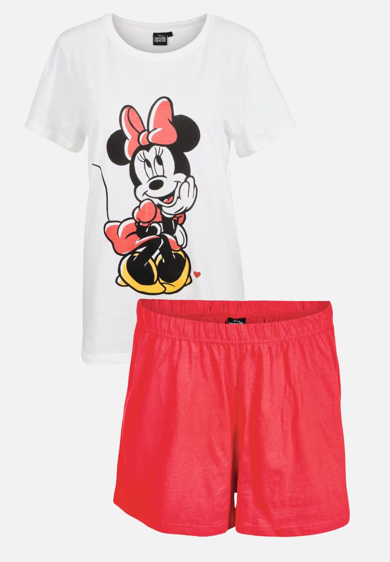 pyjama set kurz - weiß/rot - mehrfarbig