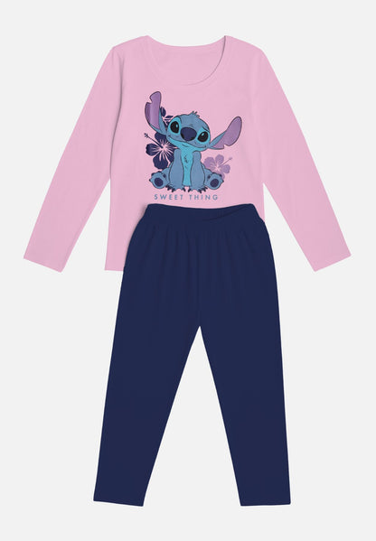 Pyjama Set Langarm - Rosa/Blau - mehrfarbig