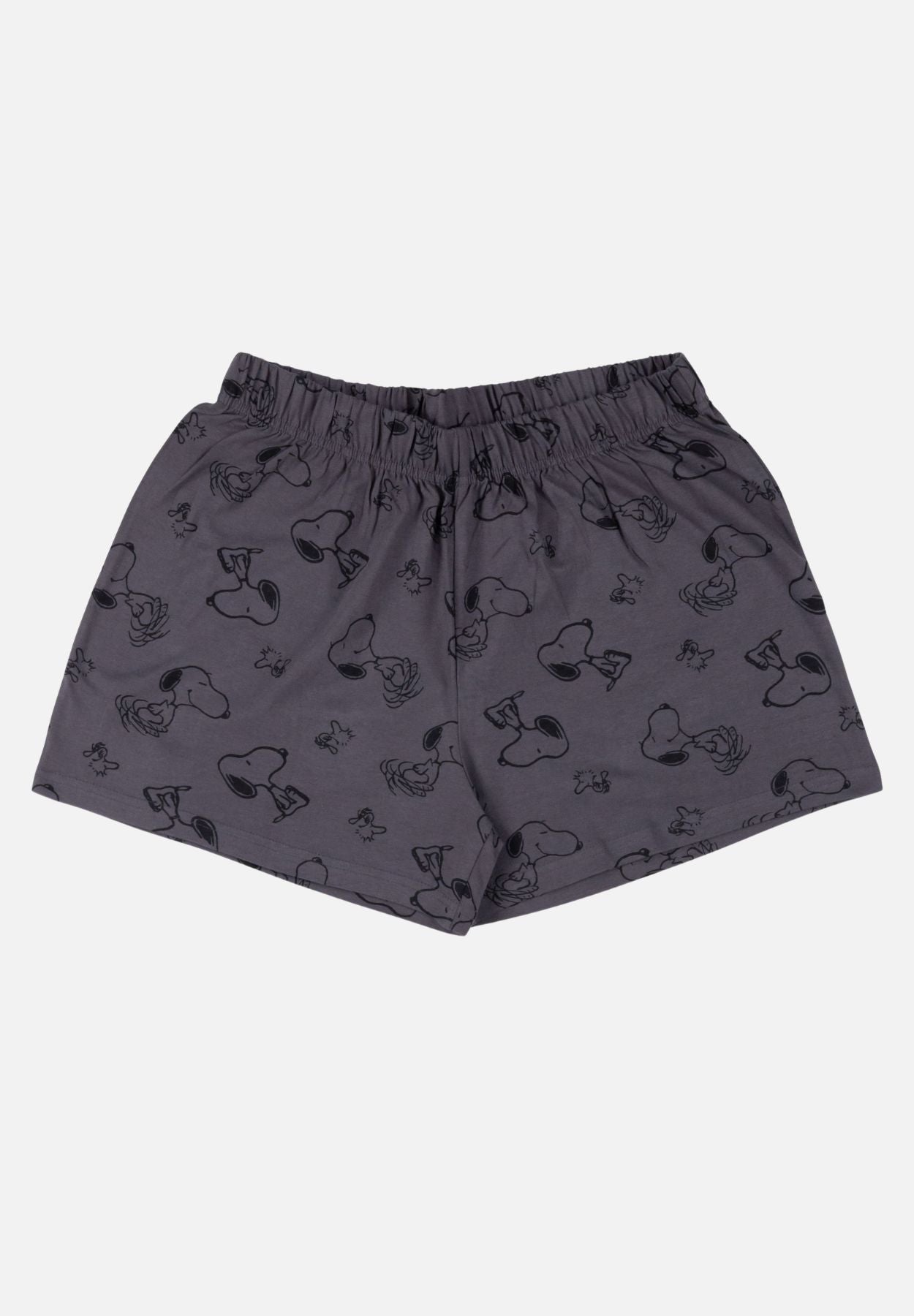 snoopy pyjama set kurz - hellgrau/dunkelgrau - mehrfarbig