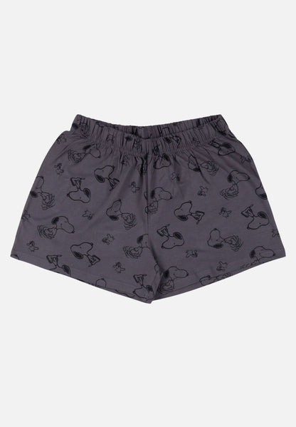 Snoopy Pyjama Set Kurz - hellgrau/dunkelgrau - mehrfarbig