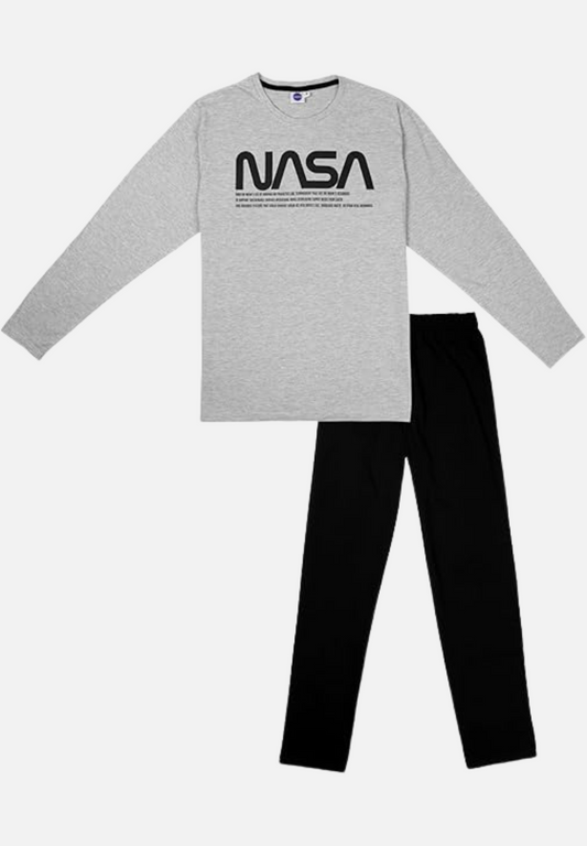 Pyjama Set Lang - grau/schwarz