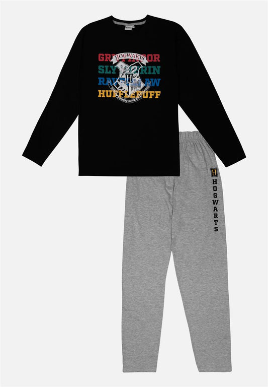 Pyjama Set Lang - grau/schwarz