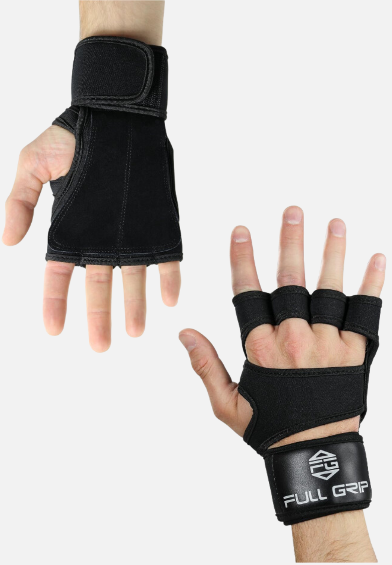 2 in 1 fitness gloves - schwarz