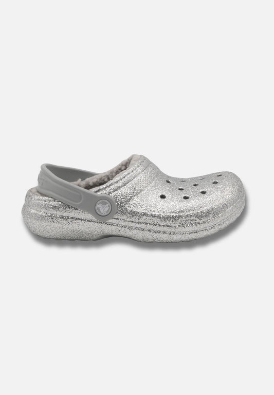 Classic Glitter Lined Clog K - Pantolette - silber