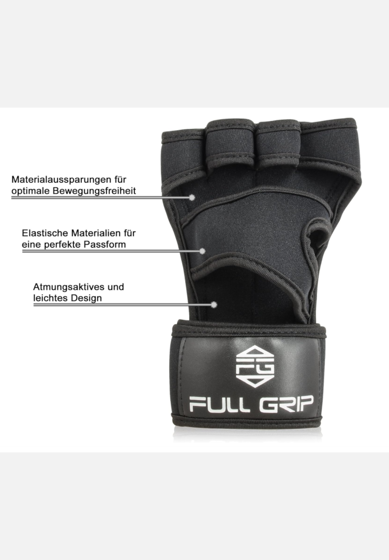 2 in 1 fitness gloves - schwarz