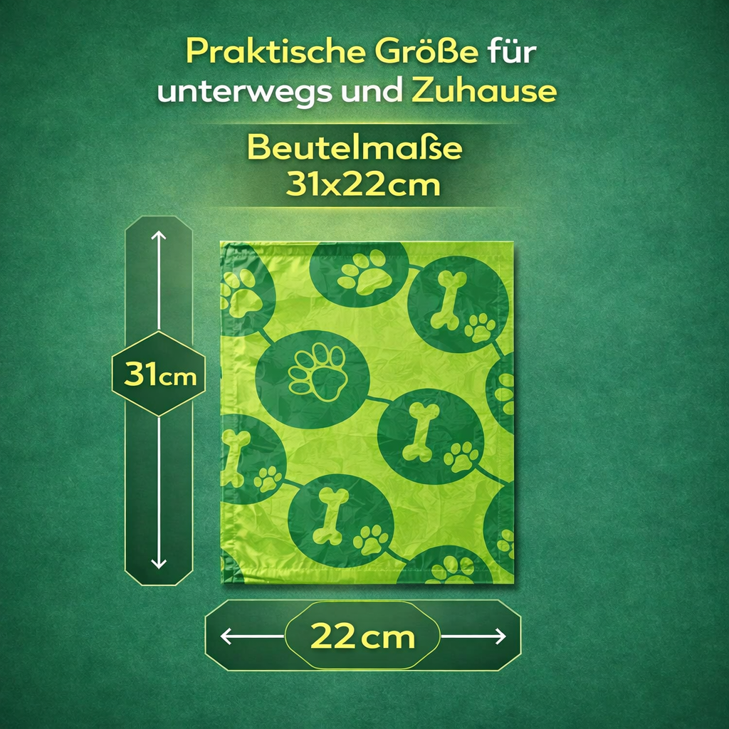hundekotbeutel mit spender - tierbedarf - grün