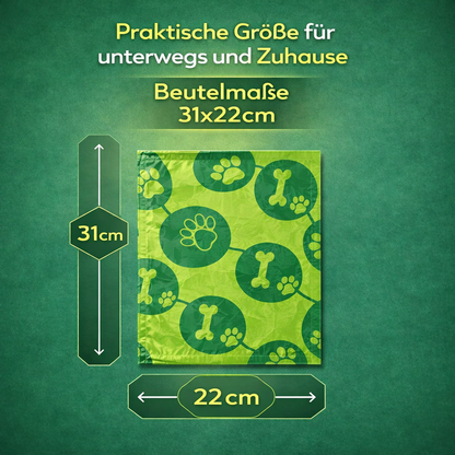 Hundekotbeutel mit Spender - Tierbedarf - grün