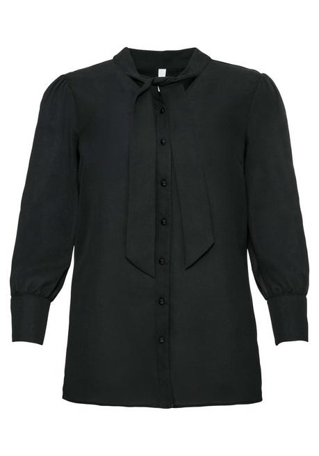 Schluppenbluse - schwarz