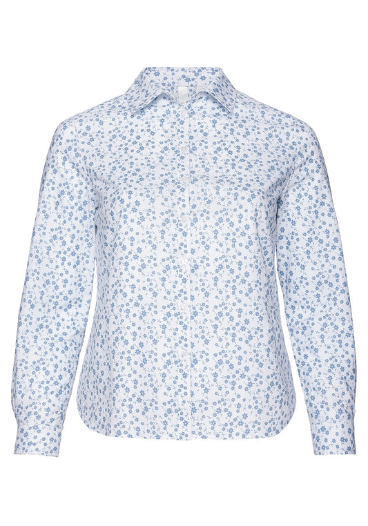 Bluse - Blumen - blau