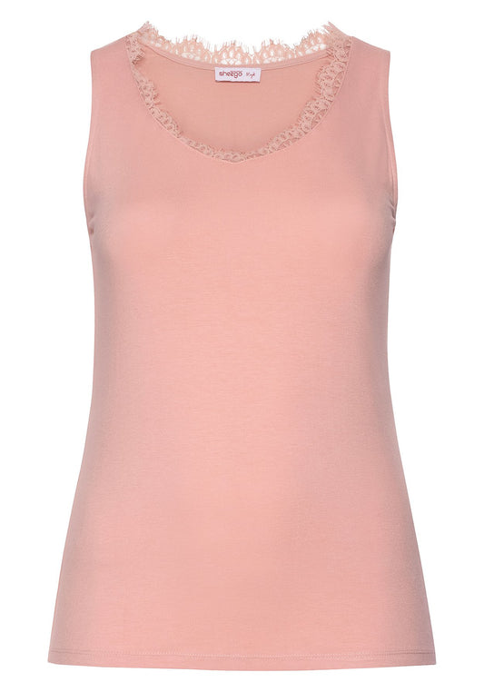 Top mit Spitze - rosa