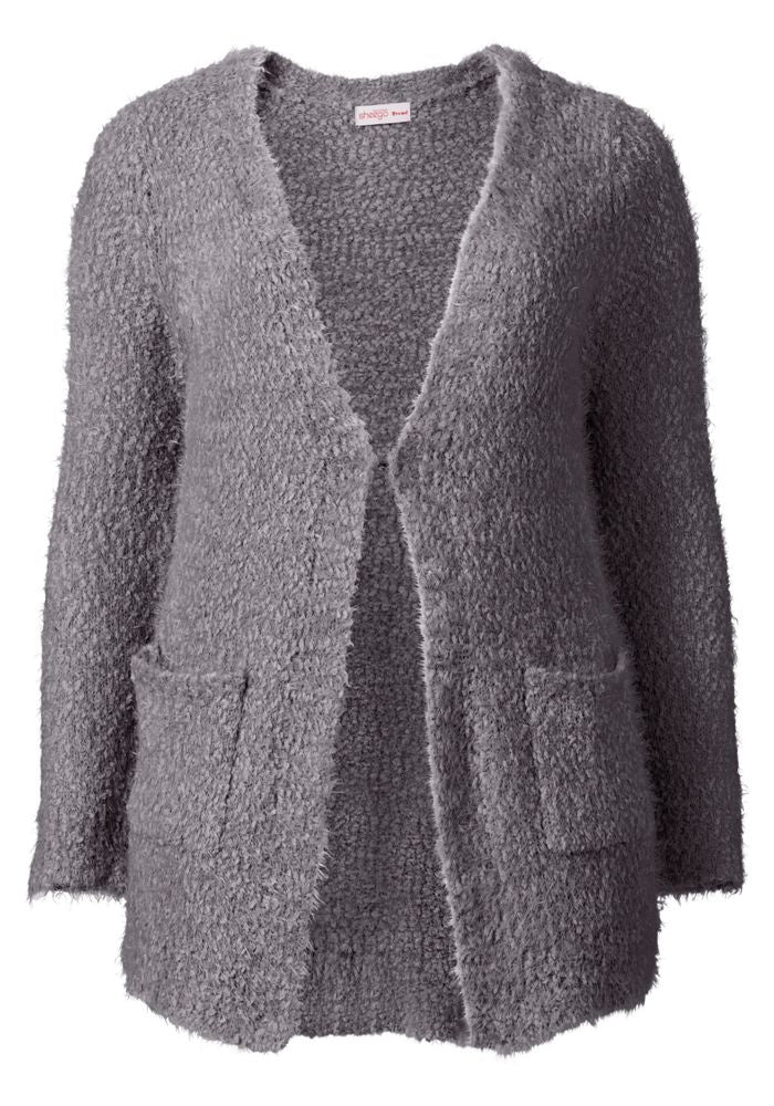 longstrickjacke - grau