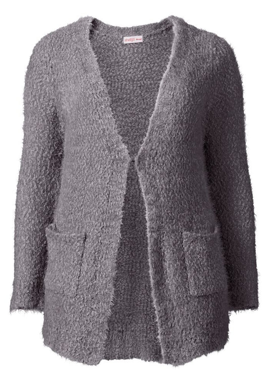 Longstrickjacke - grau