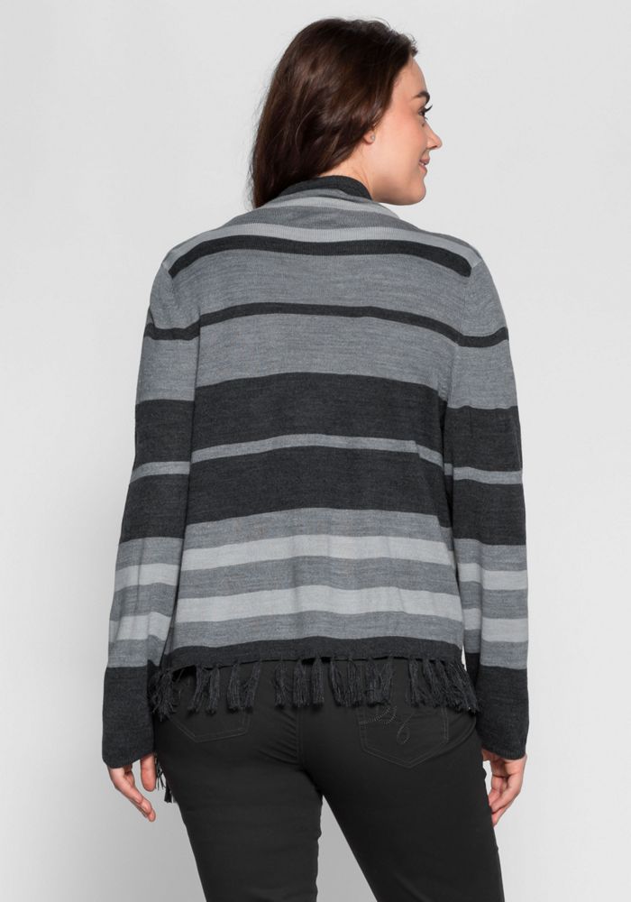 strickjacke in poncho-form - grau