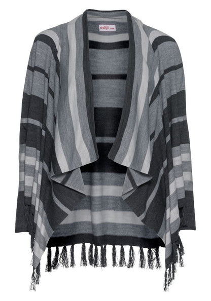 Strickjacke in Poncho-Form - grau