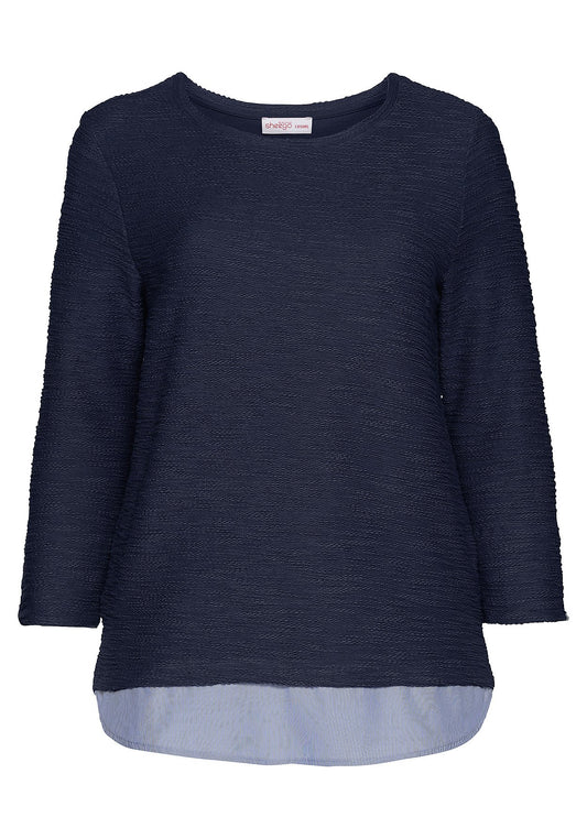 Sweatshirt in 2-in-1-Optik - dunkelblau