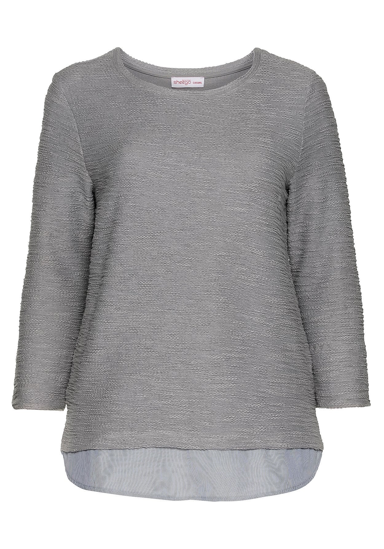 sweatshirt in 2-in-1-optik - grau