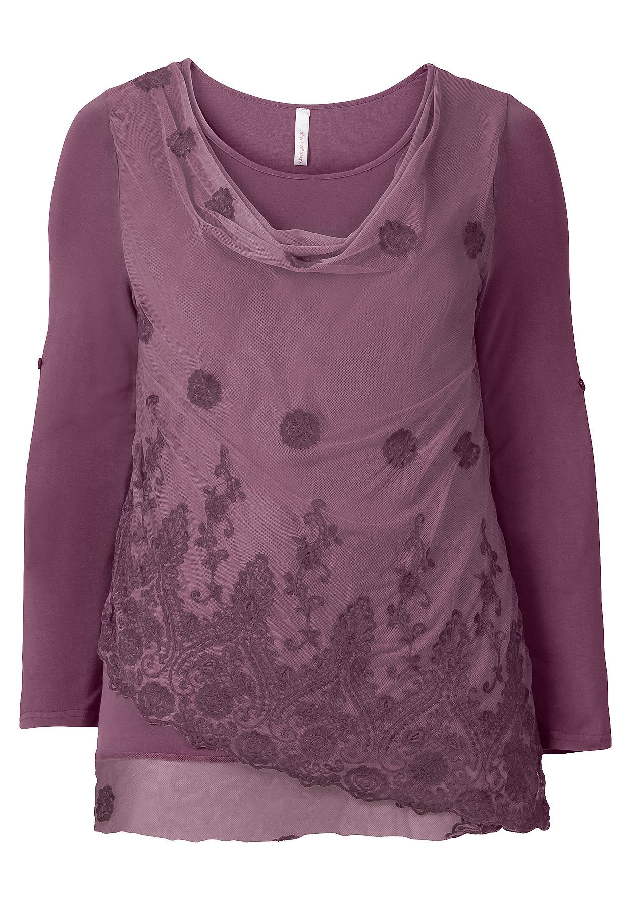 spitzenshirt - bordeauxrot