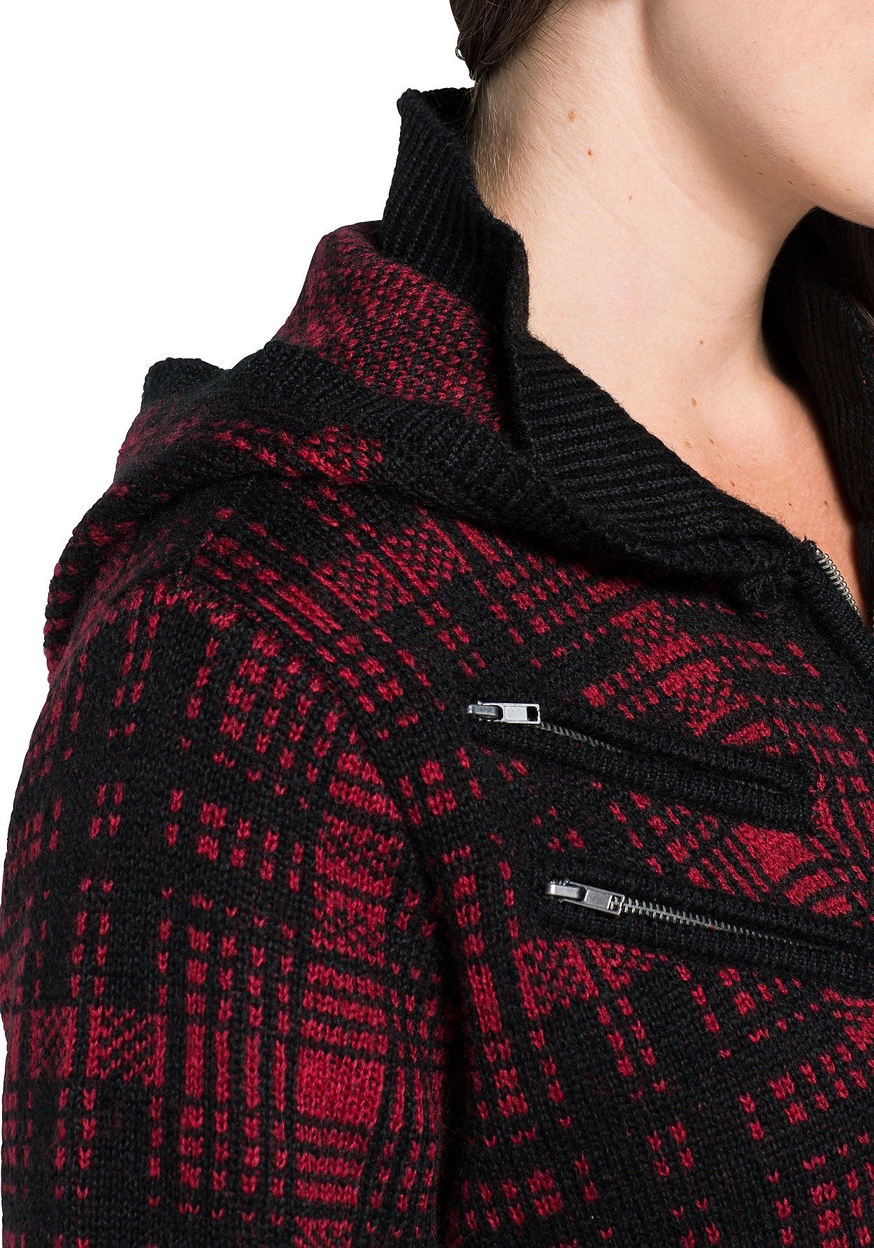 cardigan mit kapuze - rot