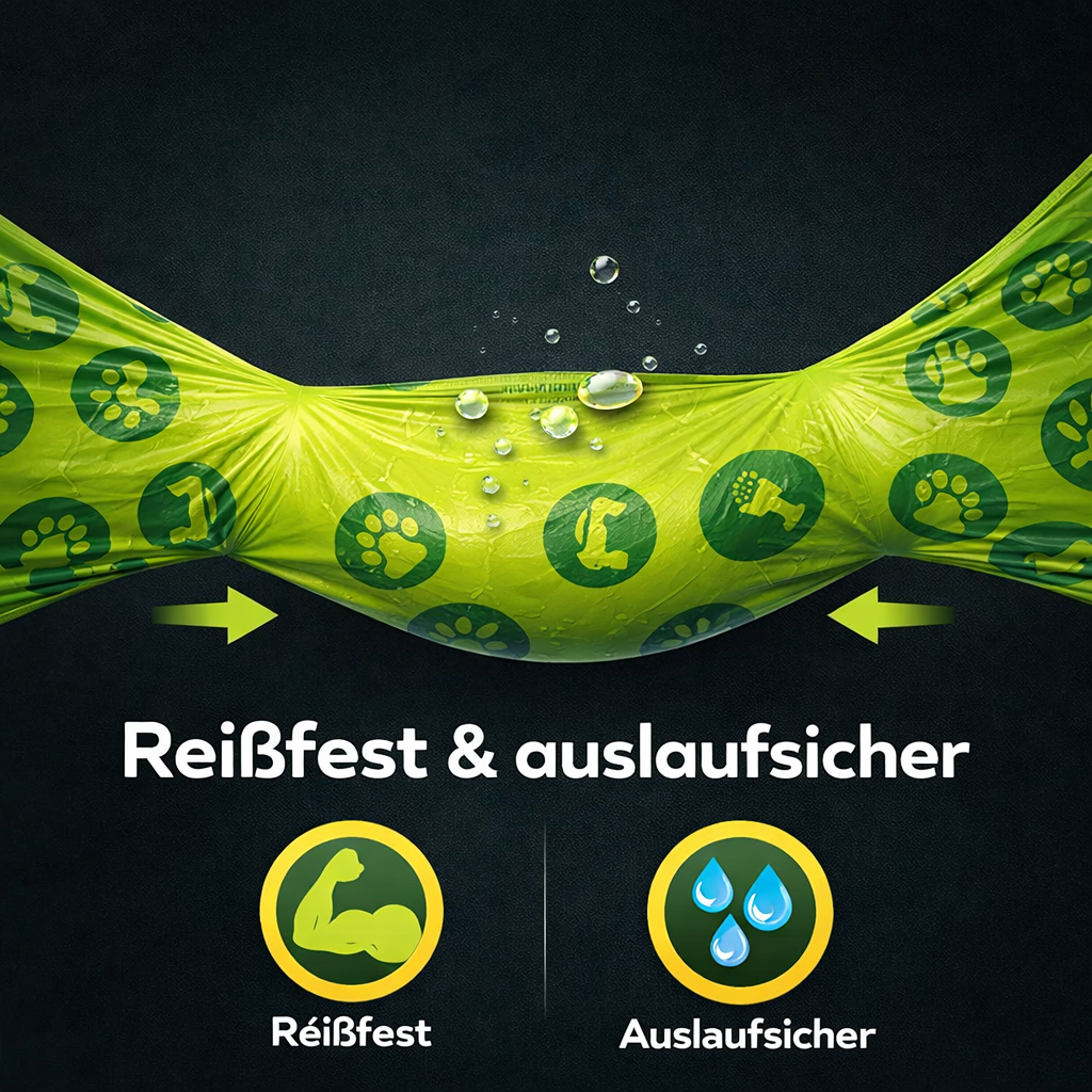 hundekotbeutel mit spender - tierbedarf - grün