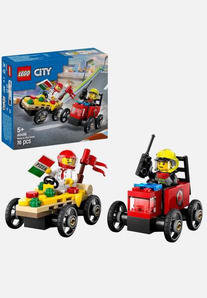 City Pizzalieferwagen vs. Löschauto - mehrfarbig