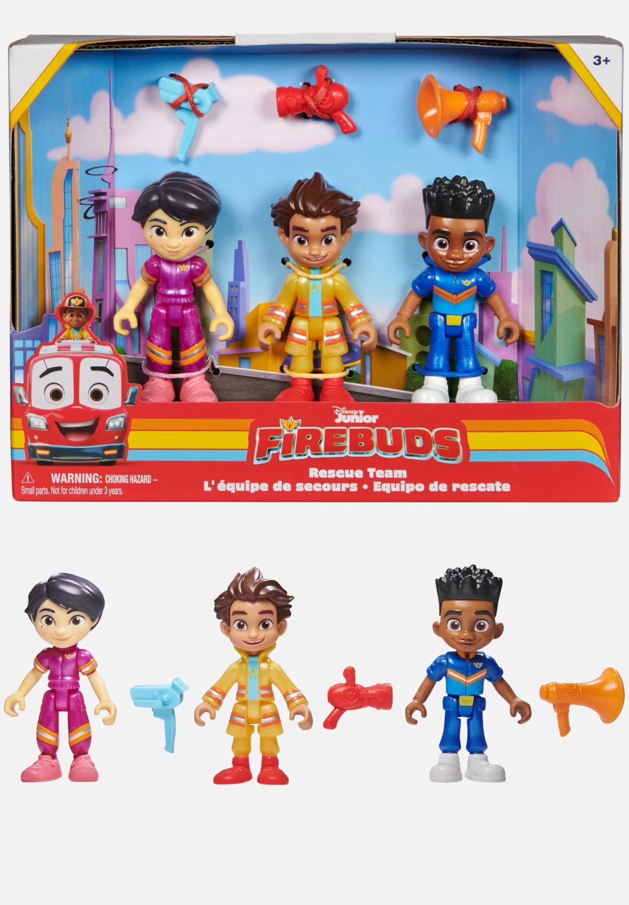 disney junior firebuds rettungsteam - 3er set - mehrfarbig