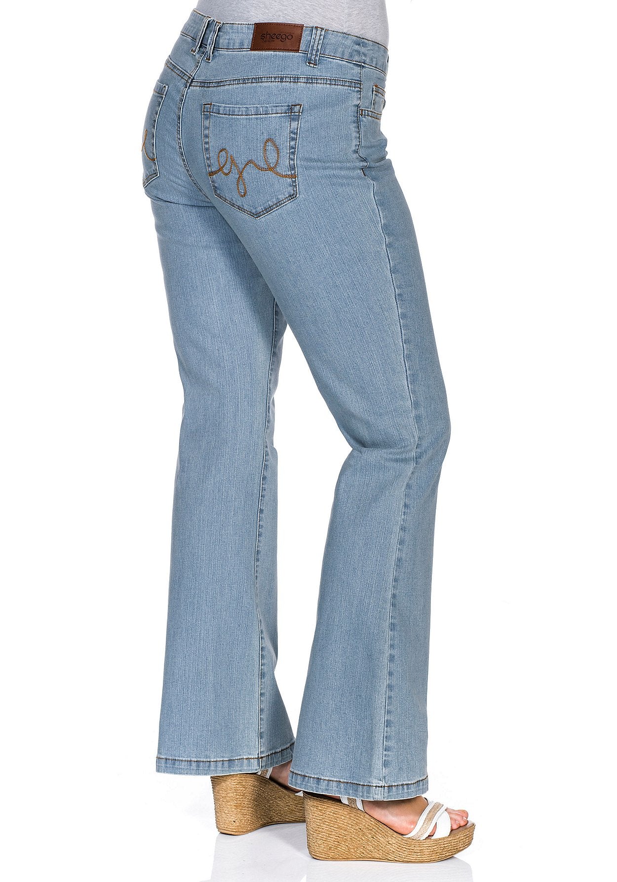 jeans - bootcut-stretch - blau