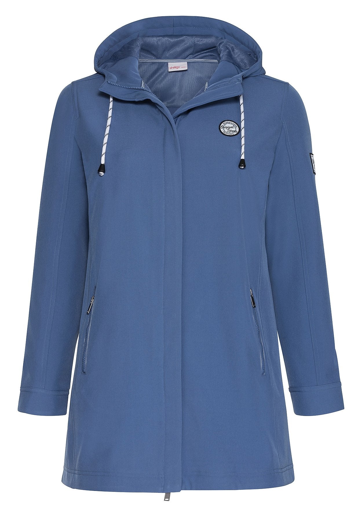 long - softshelljacke - blau