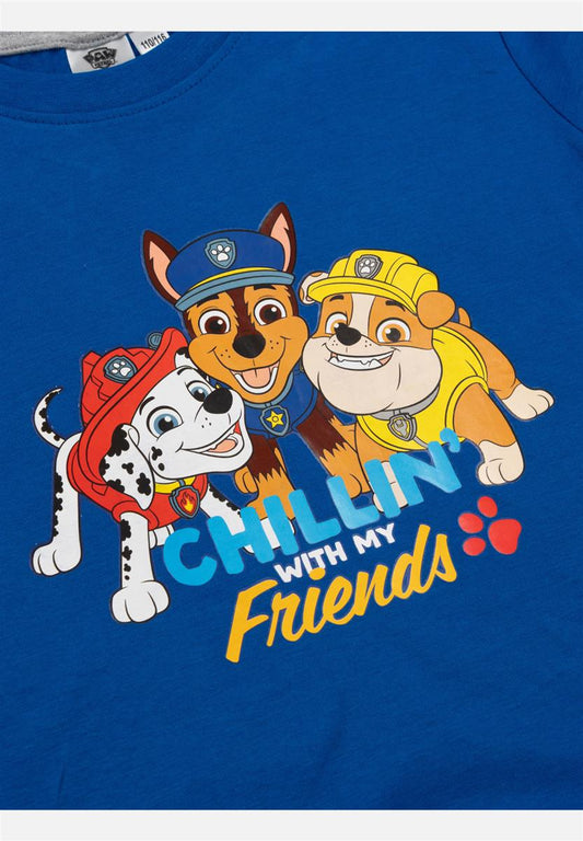 Pyjama Set Kurz - blau/grau