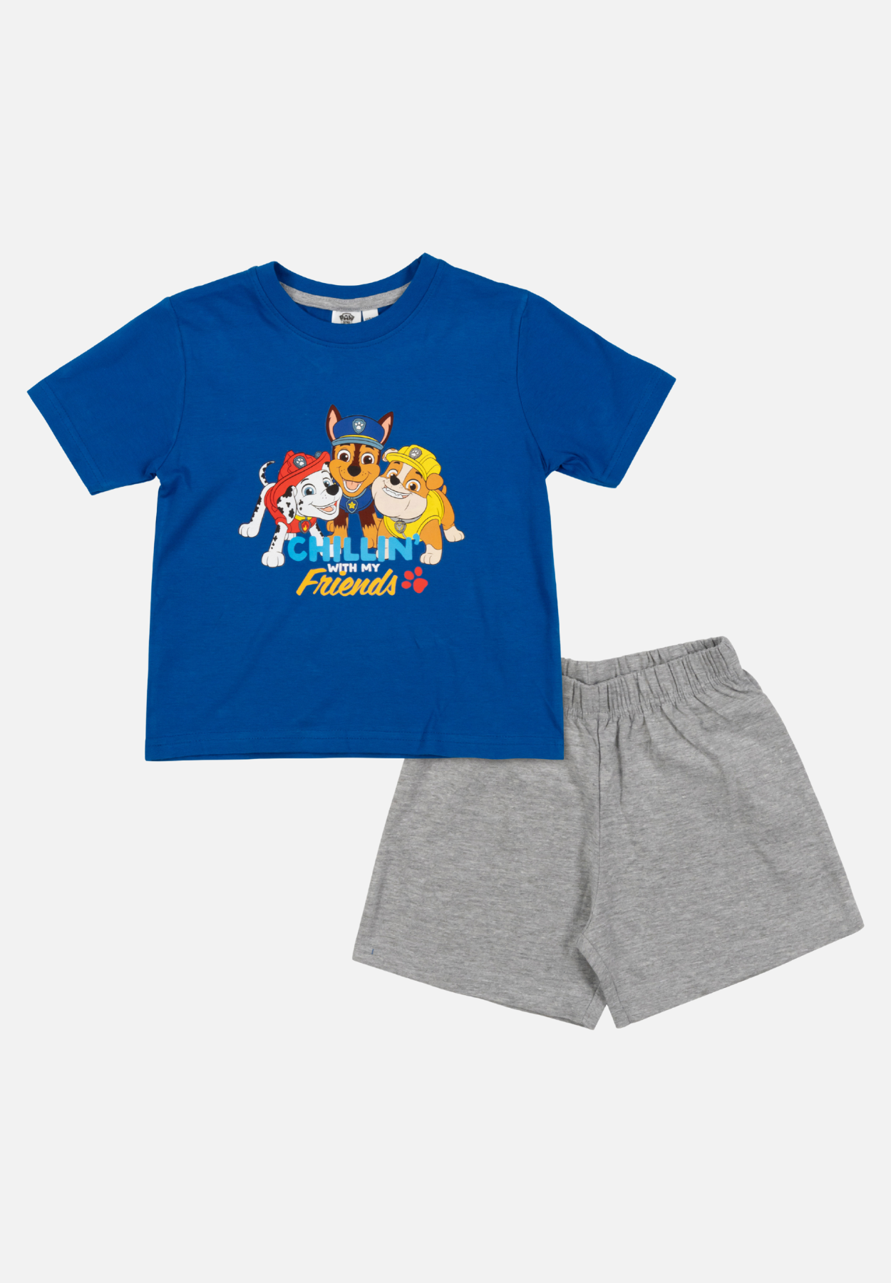 pyjama set kurz - blau/grau