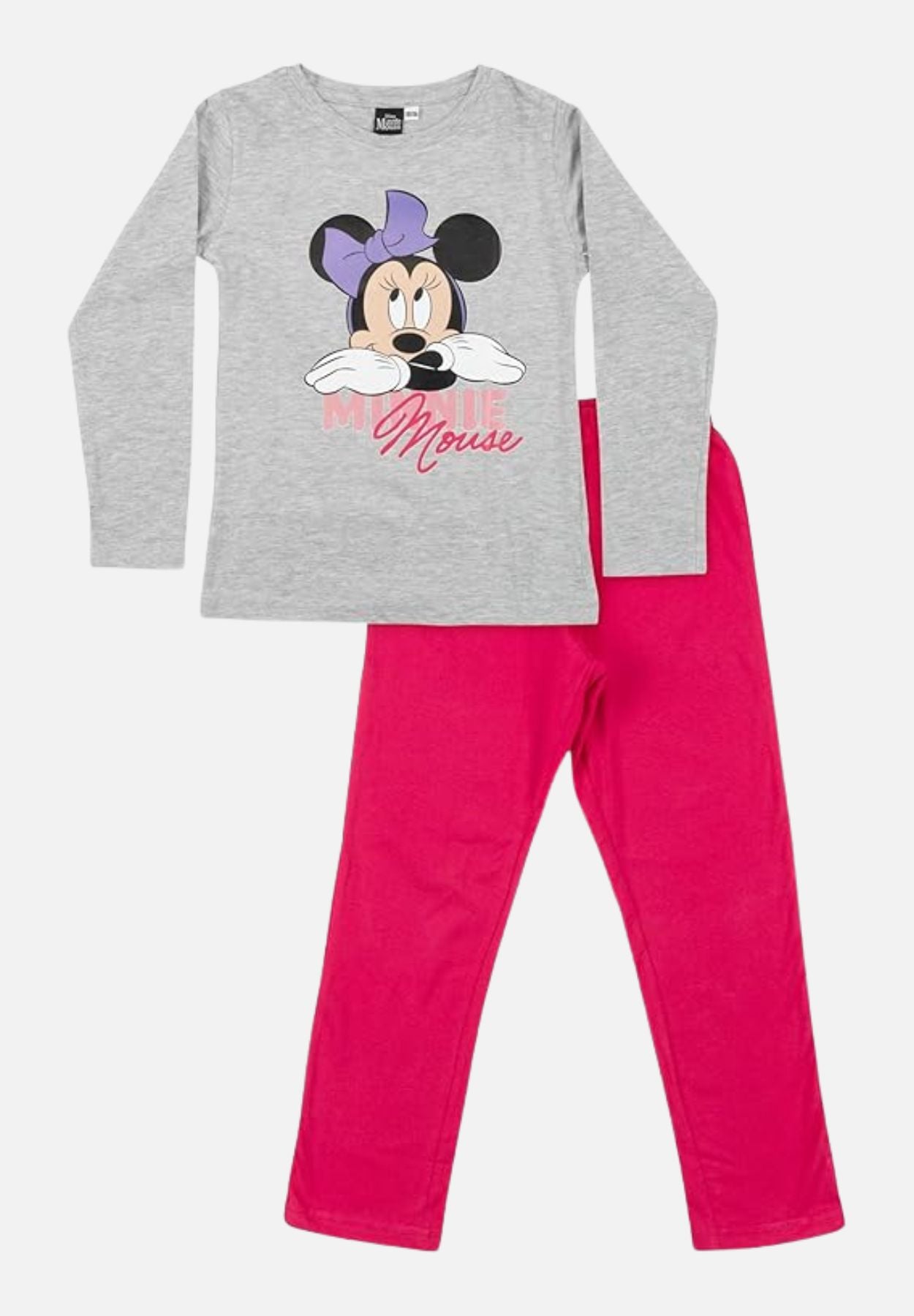 pyjama set langarm - grau/pink